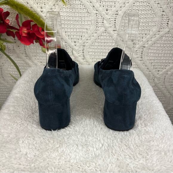 VANELI Blue/Green Suede Alroy Cushioned Block Heel Loafers Pumps Sz 6M Comfort - Picture 7 of 11
